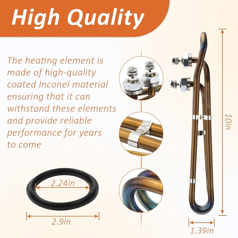 ArrogantF 5.5KW 240V Universal Heating Element Replacement for Balboa Spa Heater Element 58083 or Gecko Flo-Thru Hot Tub Spas Electric Heaters (10 inch) - Image 3